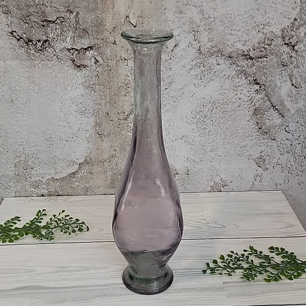 Amythest Art Glass Genie Bottle Made In Spain 16